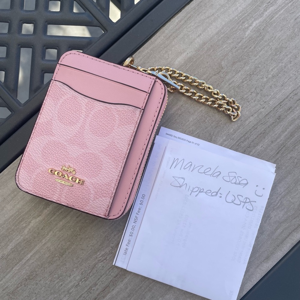 Coach zip card case